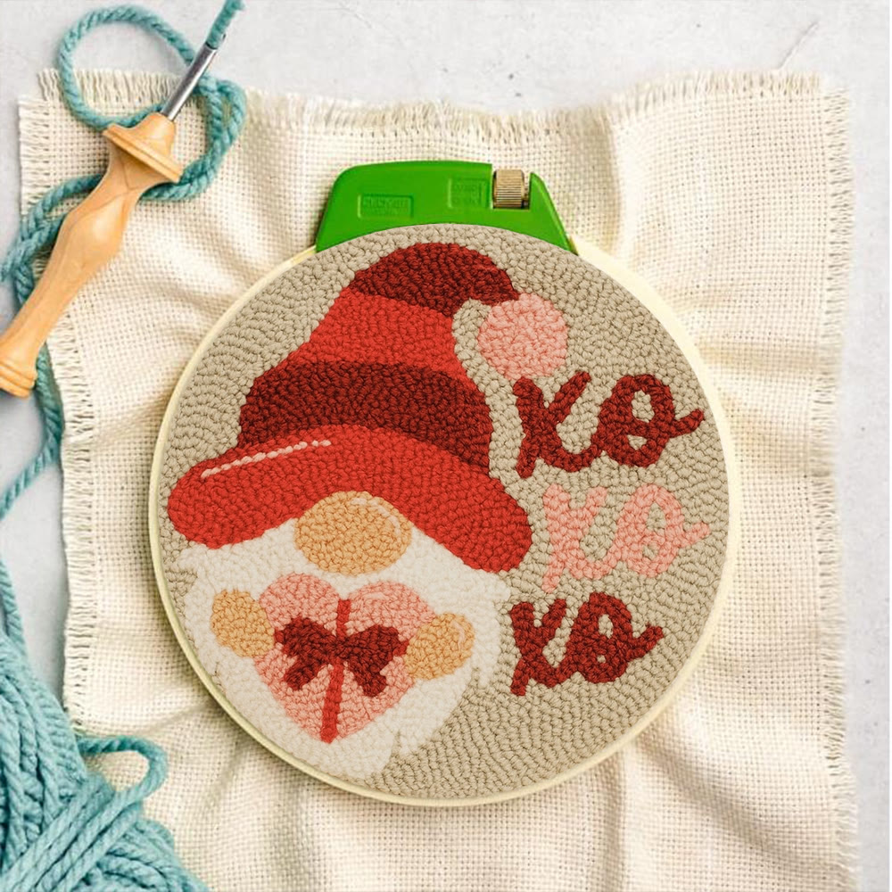 Happy Gnome Punch Needle Kit - Unique Christmas Craft | Handmade Decor For Home - image 9