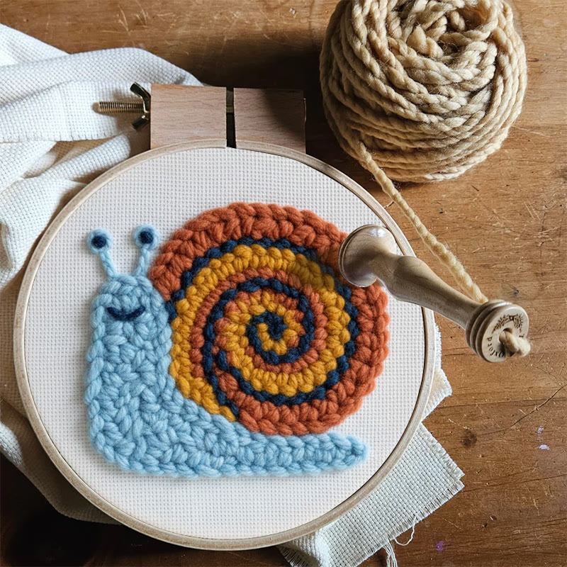 Swirly Shell Snail Punch Needle Kit - Gentle Handwork | Charming Home Touch - image 8