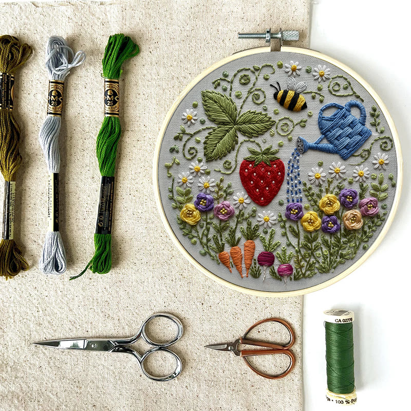 Rubbyoo Embroidery Kit - Vibrant Garden | Diy Stitch Hoop Art | Unique Decorative Craft  - image 9