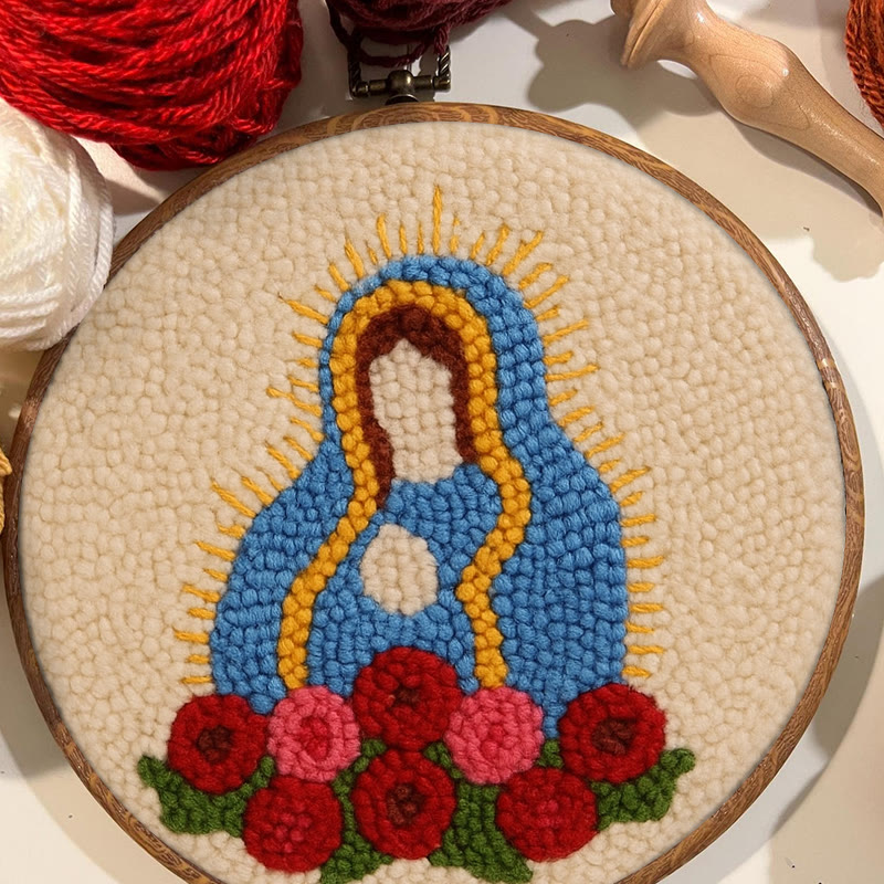  Our Lady Of Altagracia Punch Needle Kit - Handmade Stitch Art | Nice Wall Hanging Creation - image 5