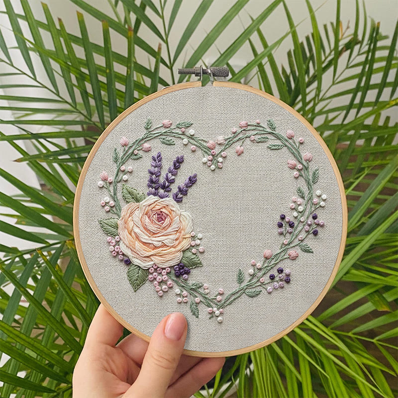 Rubbyoo Embroidery Kit - Charming Love | Handmade Floral Needlework | Nice Wall Ornament - image 5