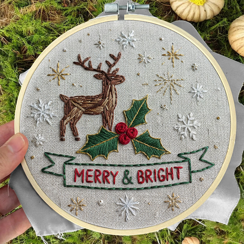 Rubbyoo Embroidery Kit - Christmas Deer | Unique Stitch Art | Christmas Crafts For Decoration  - image 5
