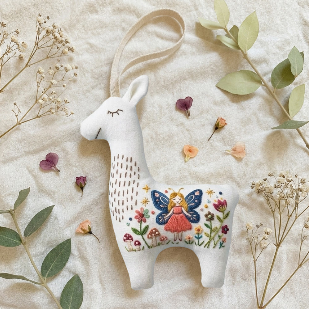 Rubbyoo Llama Embroidery Kit - Flying Fairy | Unique Home Ornament | Precious Gift For Mom - image 7