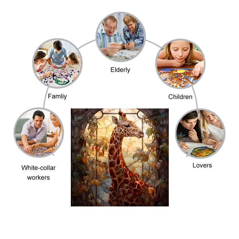 Giraffe Elegant - Wooden Jigsaw Puzzle