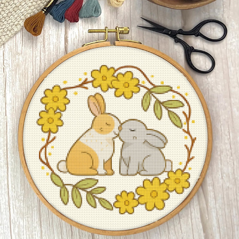  Cross Stitch Kit - Love Rabbit | Nice Wedding Handmade Gifts | Perfect For Lover - image 4
