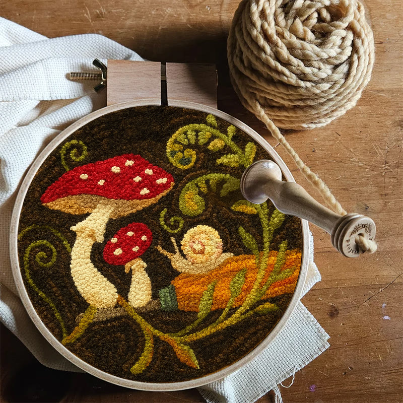 Cute Mushroom Punch Needle Kit - Wall Ornament Gift | Beginner Handmade Needlework - image 5