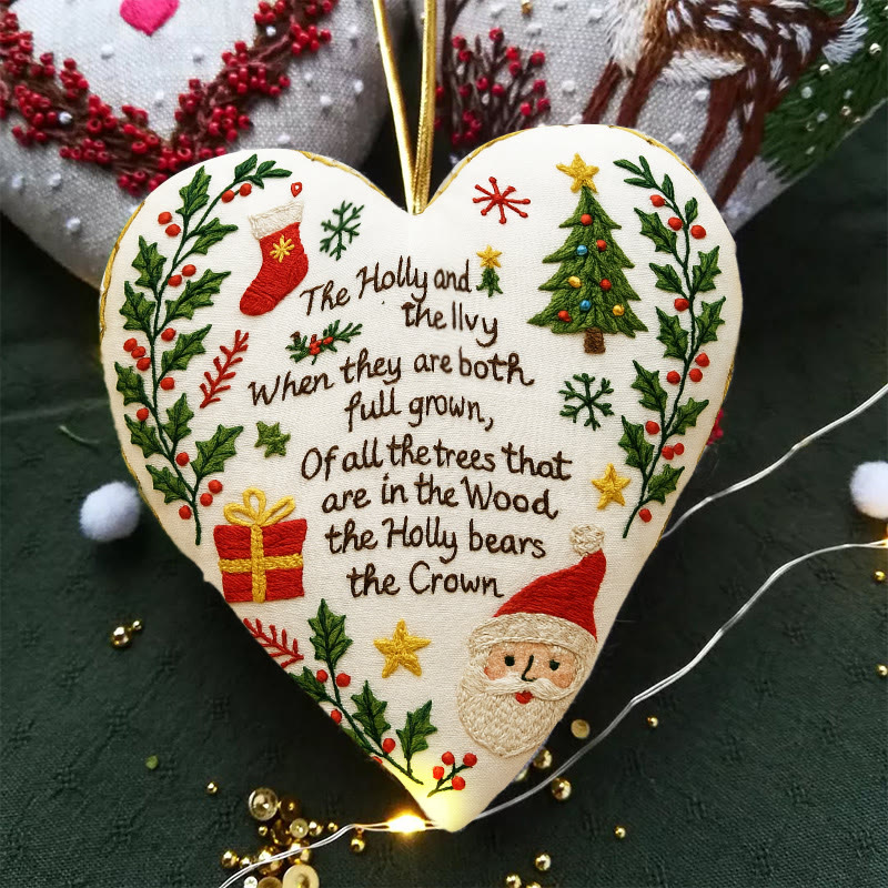 Rubbyoo Heart Embroidery Kit - Christmas Carol | Diy Christmas Ornament | Nice Gift For Friend - image 4