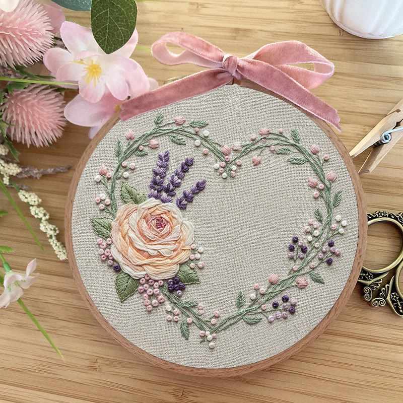 Rubbyoo Embroidery Kit - Charming Love | Handmade Floral Needlework | Nice Wall Ornament - image 4