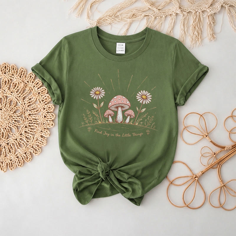 Rubbyoo Mushroom Garden  Graphic Tee  - Fashionable & Skin-Friendly Clothing | Multiple Color Options Tee - Army Green - 2XL - image 13
