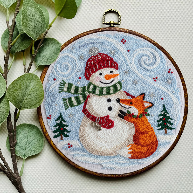 Christmas Forest Punch Needle Kit - Winter Animal Art | Nice Holiday Decor - image 5
