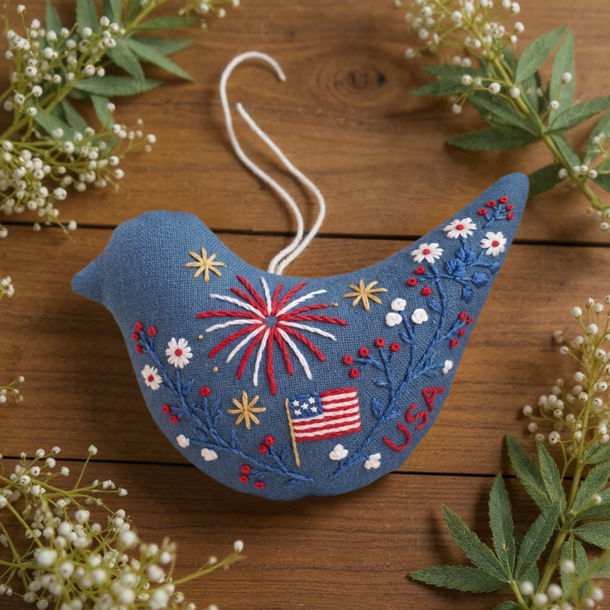 Rubbyoo Bird-shaped Embroidery Kit - America Anniversary | Diy Needlework Gift | Patriotic Handmade Art Craft  - image 4