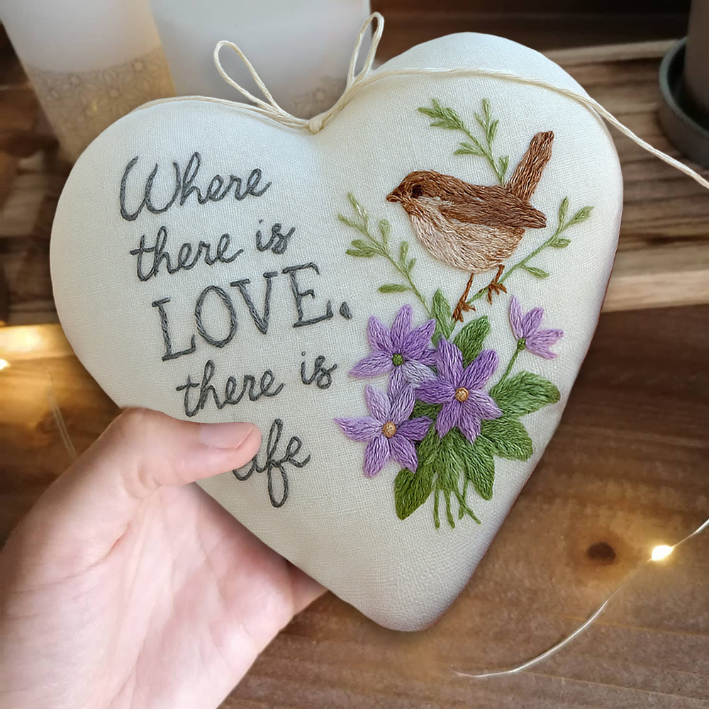 Rubbyoo Heart Embroidery Kit - Love Bird | Floral Animal Craft | Handmade Valentines Ornament  - image 10