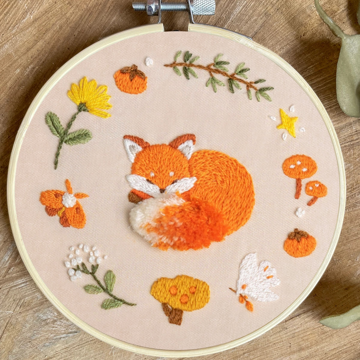 Rubbyoo Embroidery Kit - Sleeping Fox | Adorable Animal Handicraft | Diy Home Hanging Ornament - image 7