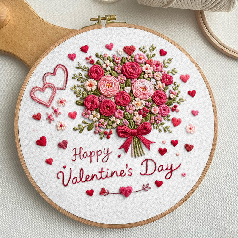 Rubbyoo Embroidery Kit - Blooming Bouquet | Diy Valentine's Day Collection | Handmade Gift For Her - image 6