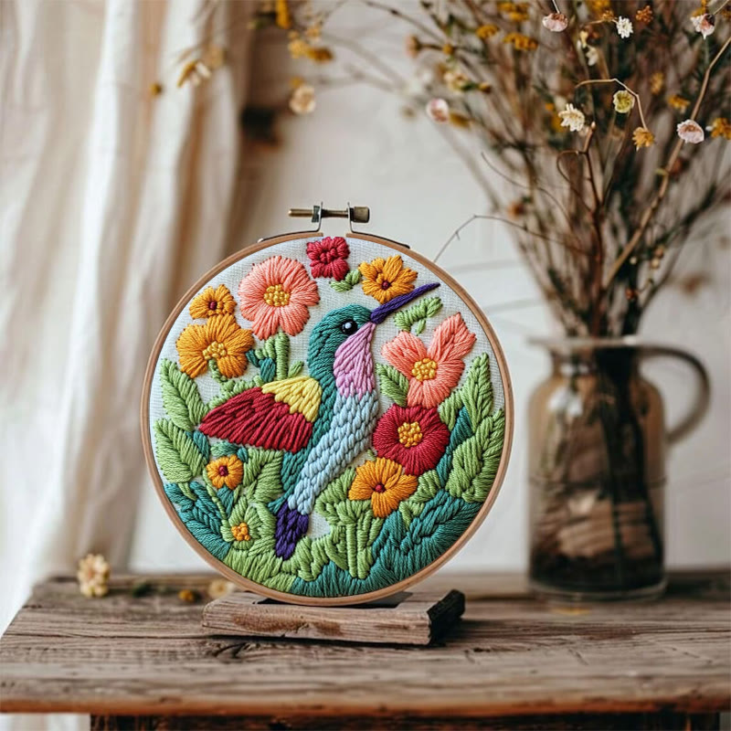 Hummingbird Punch Needle Kit - Beautiful Floral Craft | Diy Art For Bird Lovers - image 5