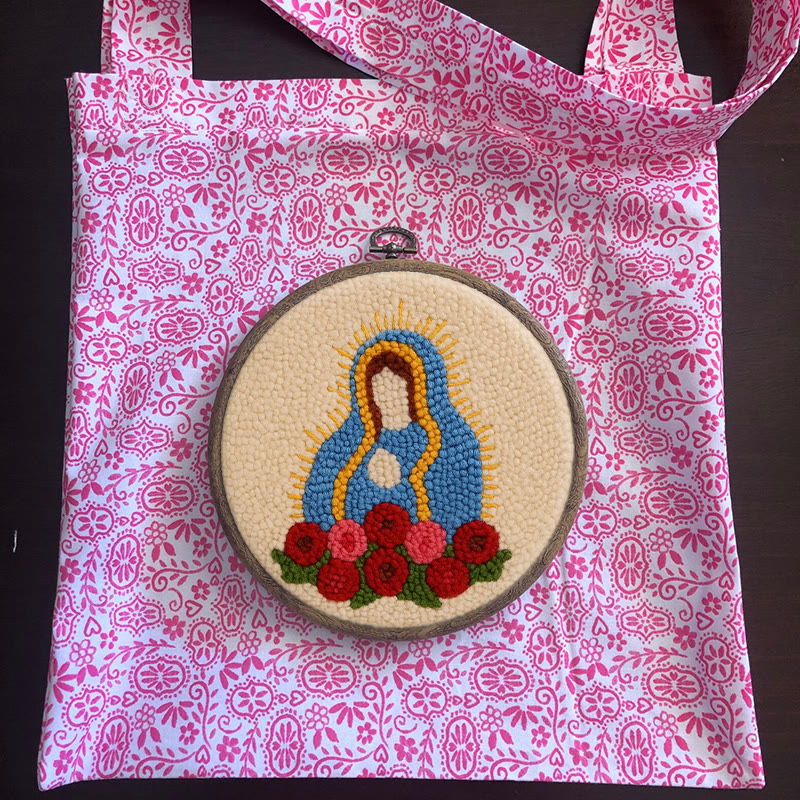  Our Lady Of Altagracia Punch Needle Kit - Handmade Stitch Art | Nice Wall Hanging Creation - image 13