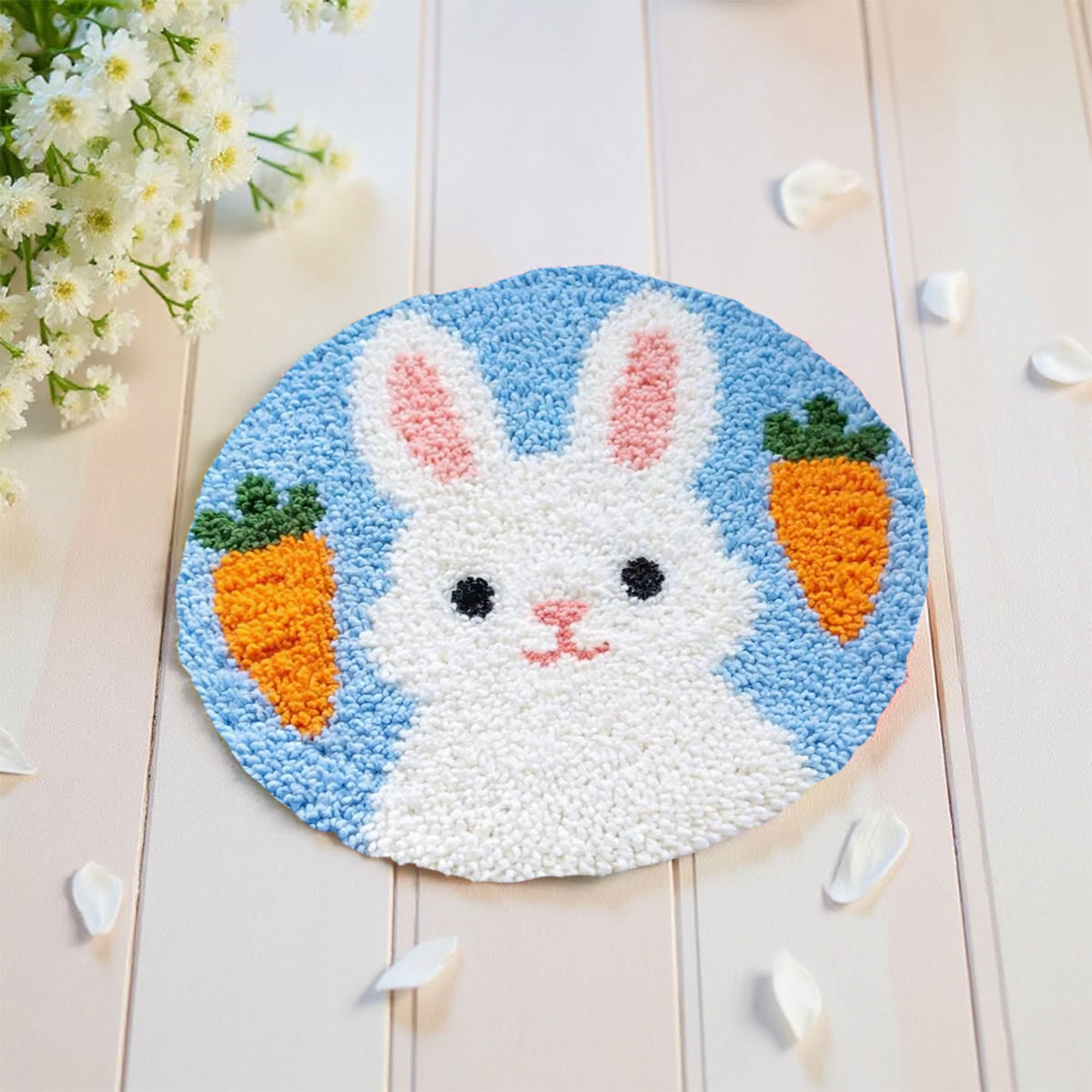 Rubbyoo Latch Hook Rug Kit - Bunny With Carrot | Home Floor Decoration | Perfect Holiday Gift  - image 9