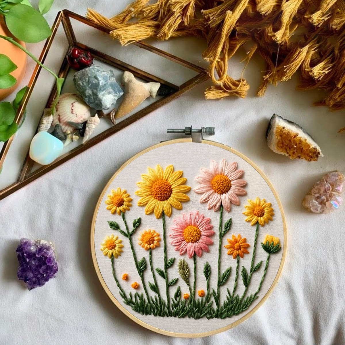 Rubbyoo Embroidery Kit - Pastel Daisy Meadow | Newbie Ready Project | Delightful Gift Pick - image 6