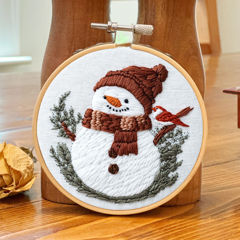 Rubbyoo Embroidery Kit- Snowman With Bird - image 8