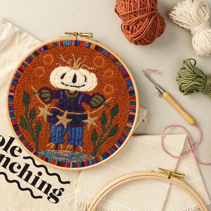 Pumpkin Scarecrow Punch Needle Kit - Creative Holiday Craft | Nice Gift For Home Decor - image 8