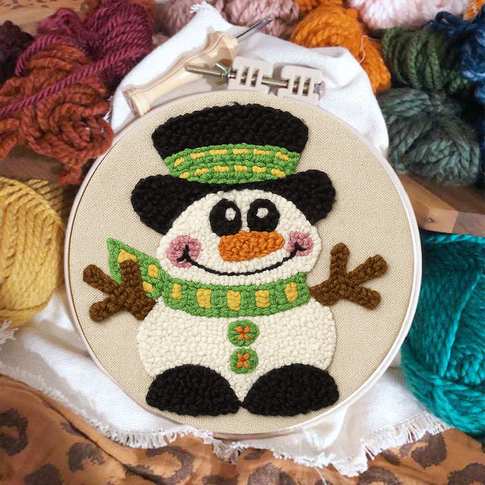 Winter Snowman Punch Needle Kit - Diy Craft For Christmas |  Holiday Decorative Needlepoint  - image 3