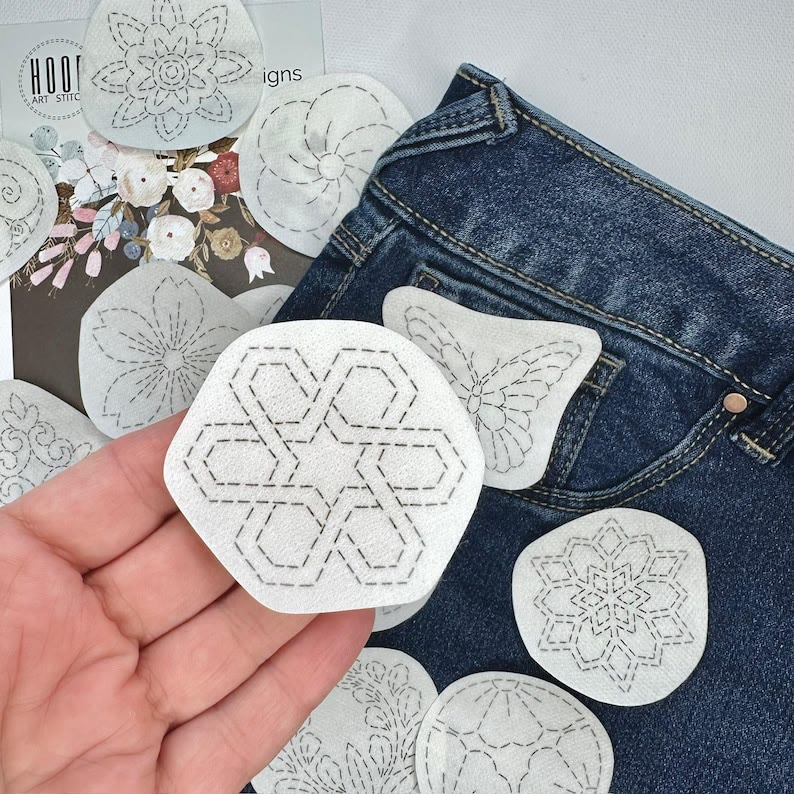 Sashiko Stick And Stitch Patterns | Water-soluble Embroidery Designs | Perfect For Diy Projects - image 5