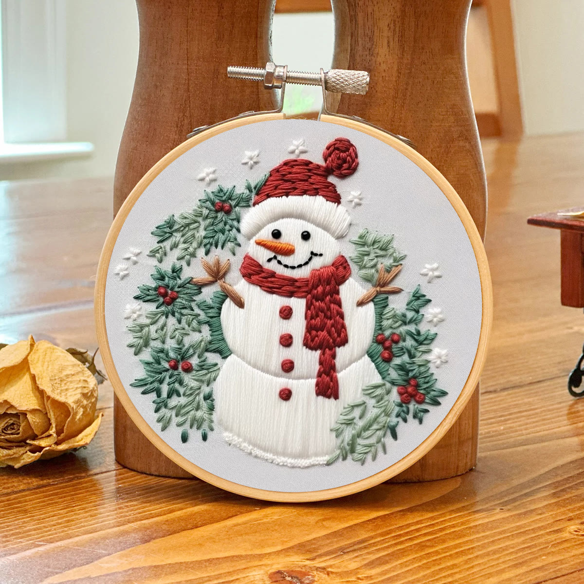Rubbyoo Embroidery Kit - Cute Snowman | Winter Needle Craft | Handmade Holiday Gift - image 9