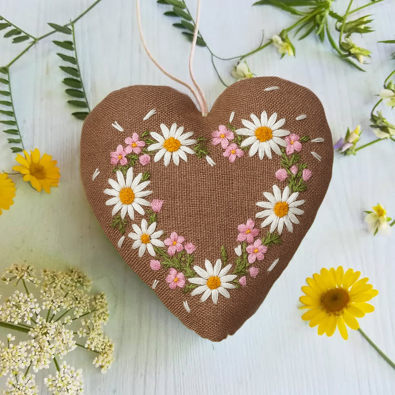 Rubbyoo Heart Embroidery Kit - Little Daisy | Floral Hanging Craft | Diy Fashion Accessories - image 4