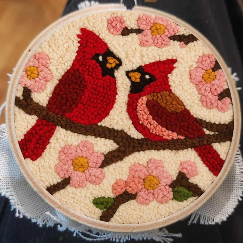  Romantic Cardinals Punch Needle Kit - Unique Birds Decoration | Perfect Handicraft For Lover - image 6