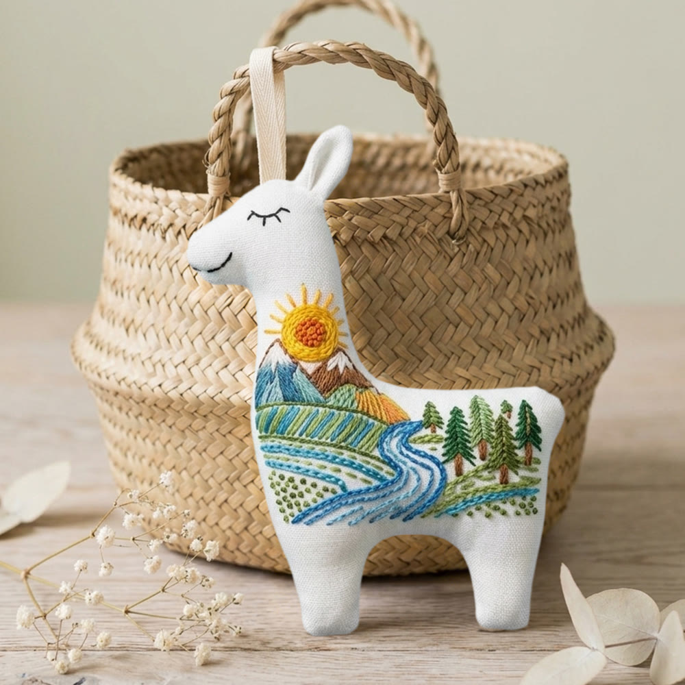 Rubbyoo Llama Embroidery Kit - Forest Soul | Alpaca Handmade Craft | Creative Sewing Art - image 3