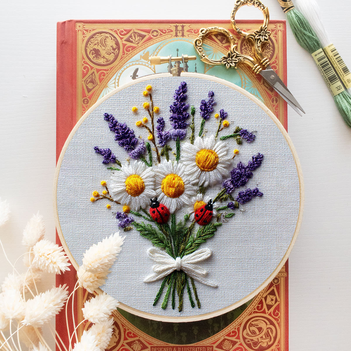 Rubbyoo Embroidery Kit - Daisy Bouquet | Handmade Desk Decor | Diy Birthday Gift  - image 10