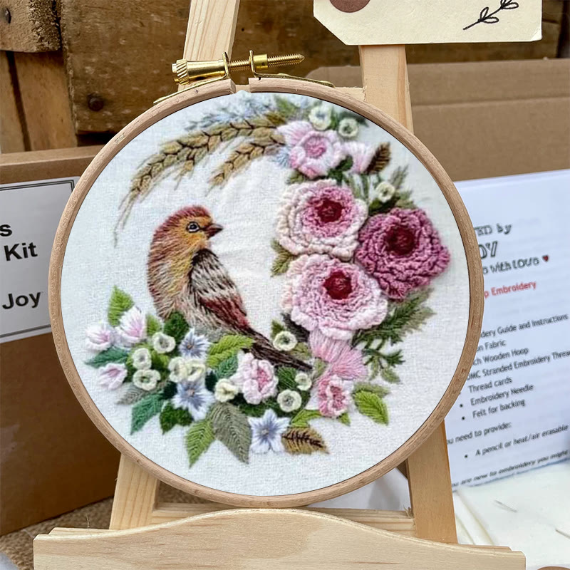Rubbyoo Embroidery Kit - Stunning Birds With Flowers | Floral Needle Handicraft | Unique Gifts For Room Decor - image 8