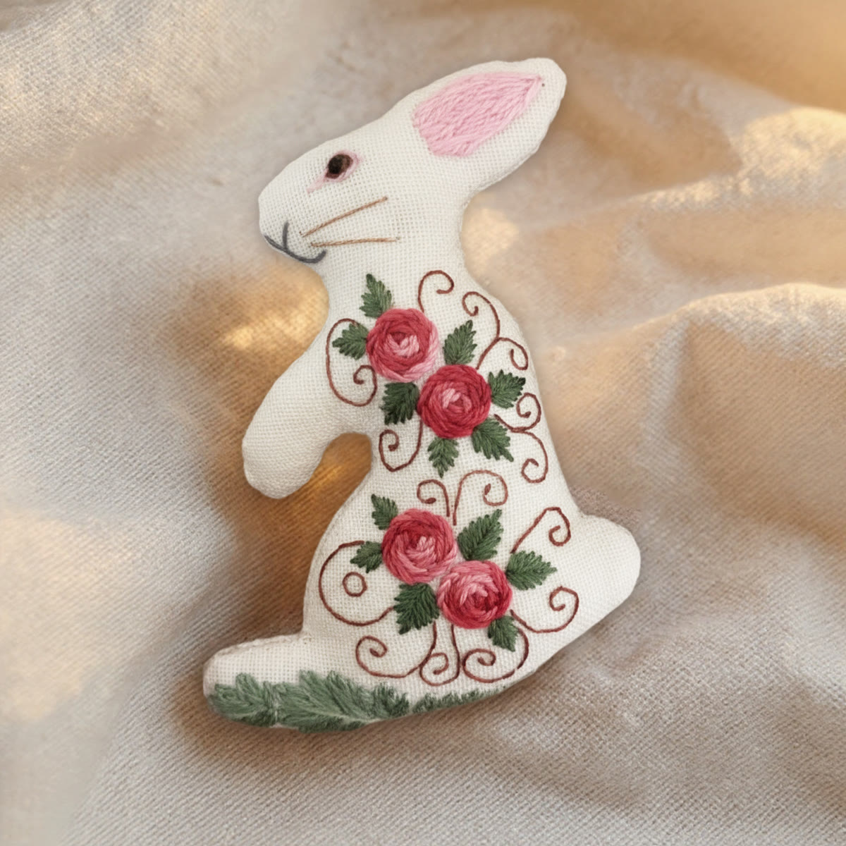 Rubbyoo Rabbit Embroidery Kit - Blooming Rose | Floral Stitch Art  | Perfect Handmade Craft For Mom - image 5