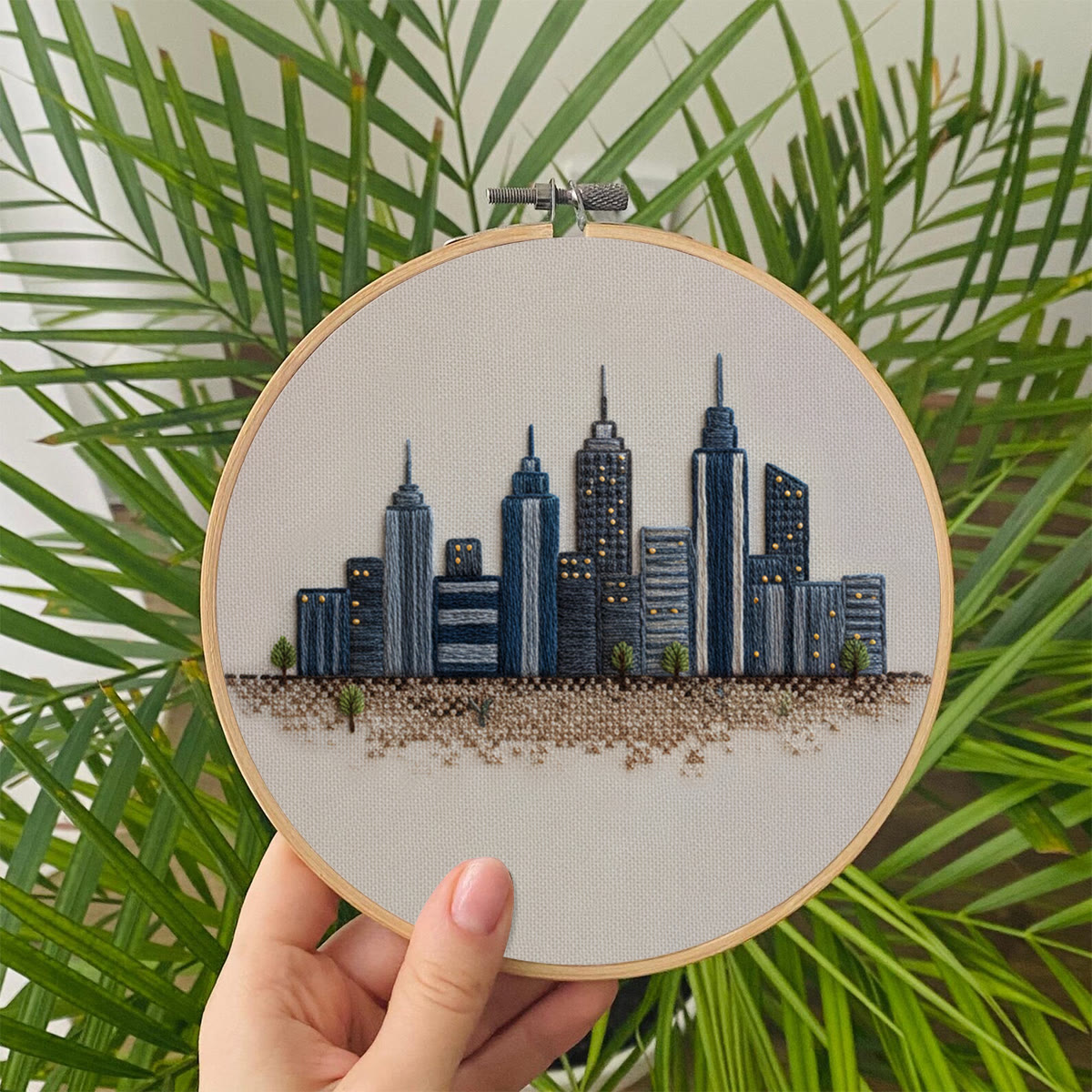 Rubbyoo Embroidery Kit - Urban Skyline Cityscape | Beginner-friendly Handcraft Starter | Sleek Architectural Work - image 8