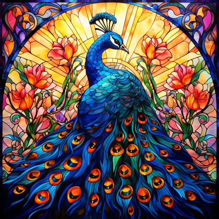 Graceful Vibrant Peacock - Wooden Jigsaw Puzzle