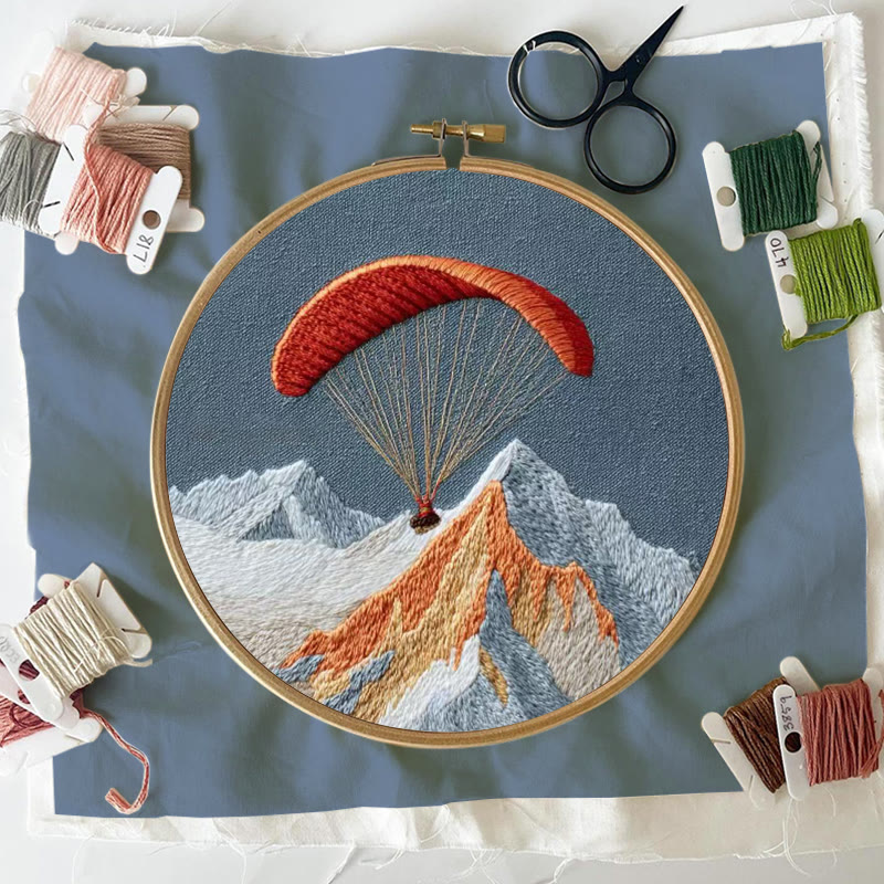 Rubbyoo Embroidery Kit - Mountain Paragliding Adventure | Beginner-friendly DIY Craft | Gift-ready Adventure-themed Kit - image 4