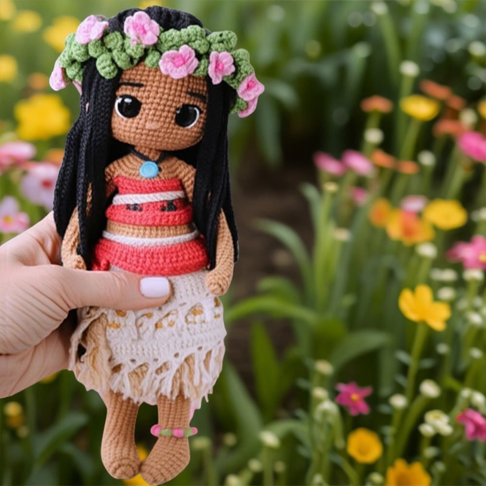 Diy Handmade Girl With Paddle Crochet Kit - Unique Yarn Handicraft | Plush Toy For Child Birthday  - image 3