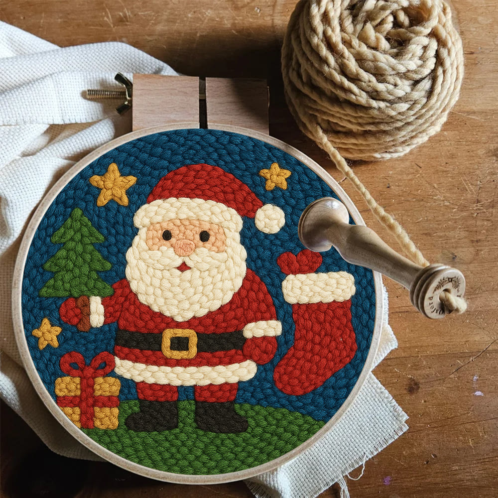 Santa Claus Festive Punch Needle Kit – Novice-friendly Craft Project | Cheerful Holiday Home Focal - image 8