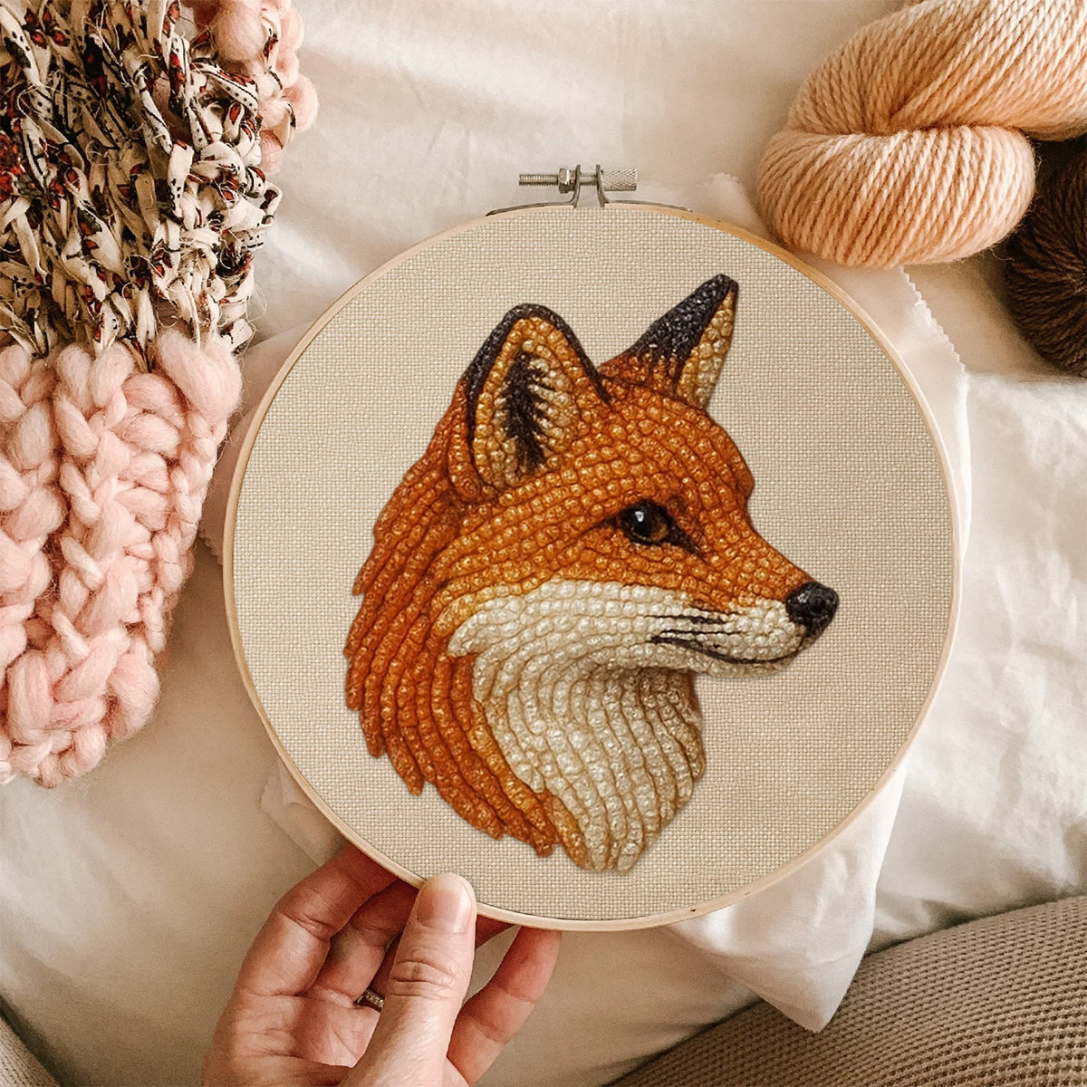 Rubbyoo Bead Embroidery Kit - Charming Fox | Diy Animal Needlework | Fox Lover Gifts - image 8