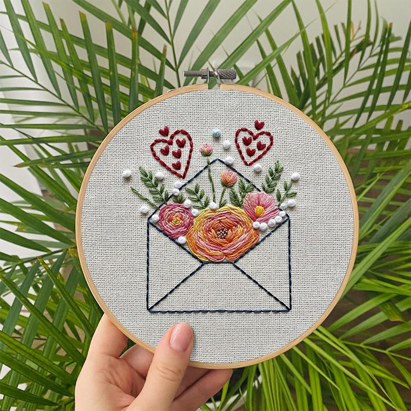 Rubbyoo Embroidery Kit - Love Envelope | Diy Needle Art Project | Nice For Desk Decor - image 5