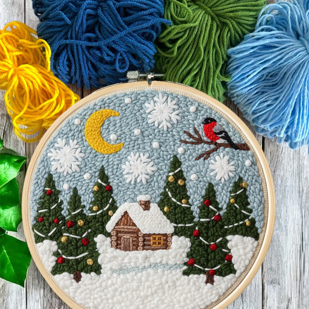 Christmas Snow Cottage Punch Needle Kit – Beginner Craft | Charming Christmas Wall Decor - image 8
