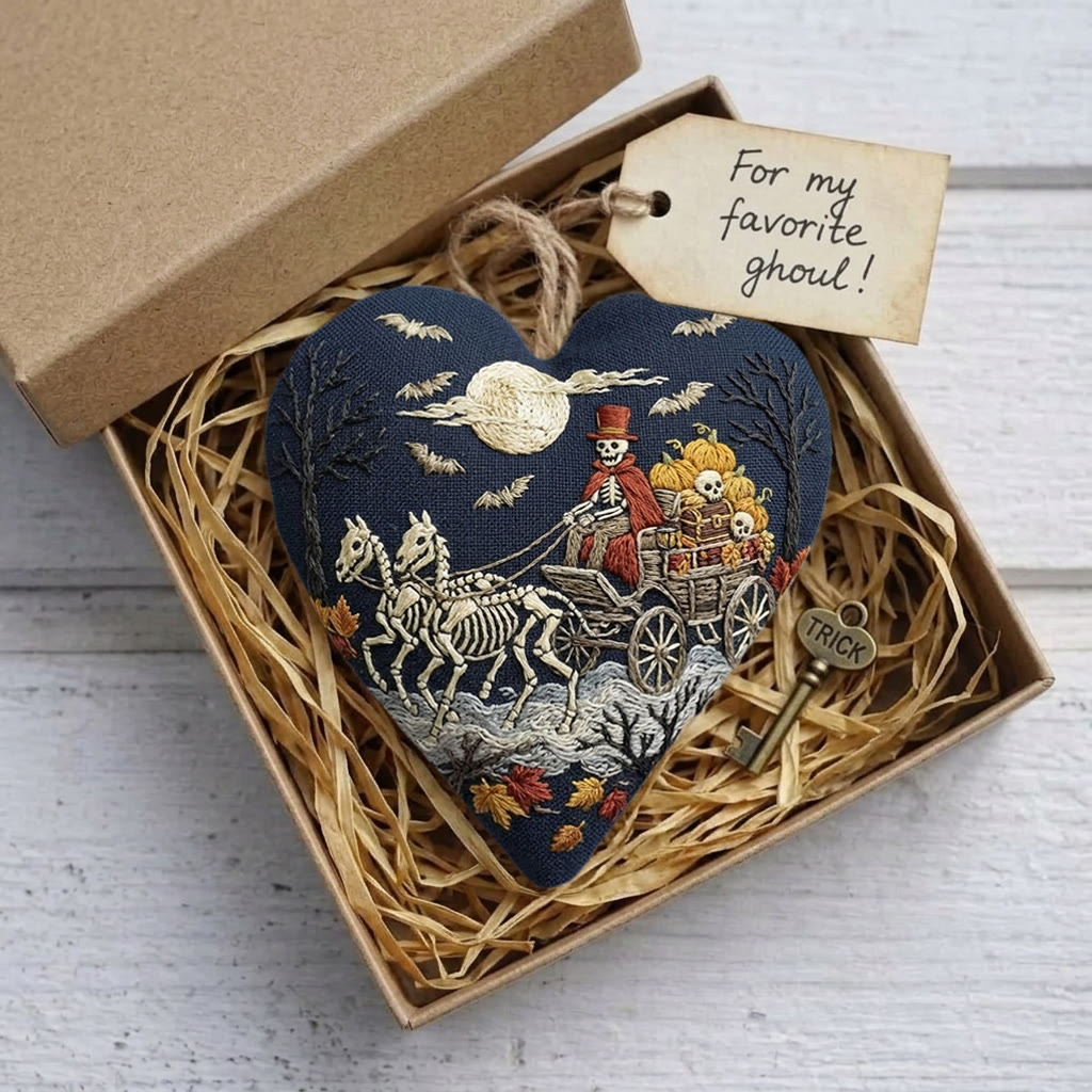 Rubbyoo Heart Embroidery Kit - Skeleton Driver | Halloween Gift | Gothic Home Decor - image 5