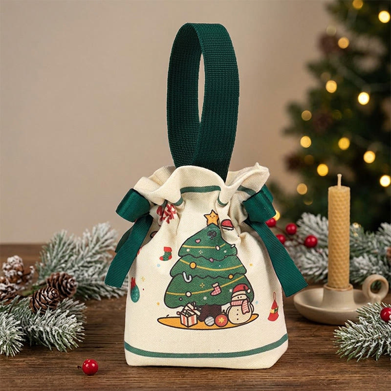 Rubbyoo Christmas Candy Canvas Bag - Festive Drawstring Handbag | Personalized Christmas Sack  - Christmas style A - L - image 5