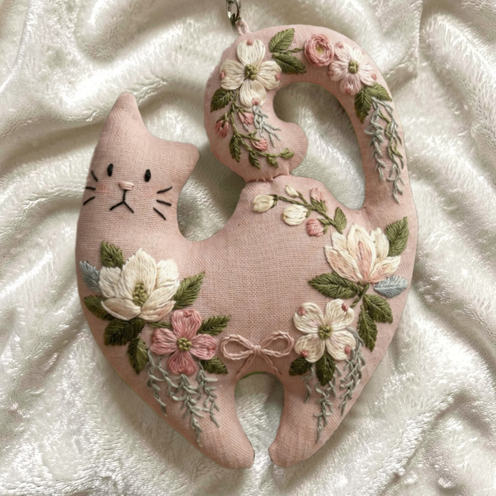 Rubbyoo Kitty Embroidery Kit - Blossom Romance  | Elegant Floral DIY Sewing Kit | Exquisite Pink Gift For Her - image 4
