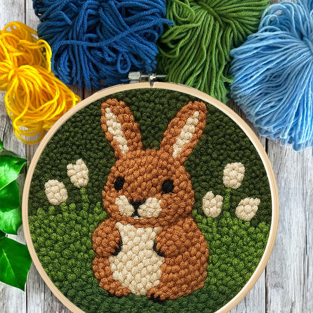 Adorable Bunny  Punch Needle Kit - Diy Christmas Craft | Perfect Birthday Handmade Gift  - image 7