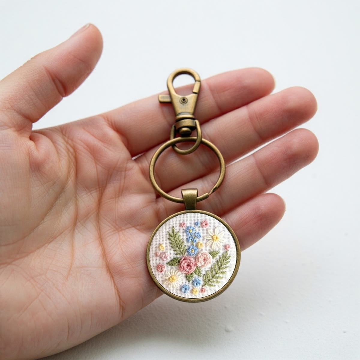 Rubbyoo Embroidery Accessories Kit - Rose And Daisy | Floral Pendant | Miniature Embroidery - image 9