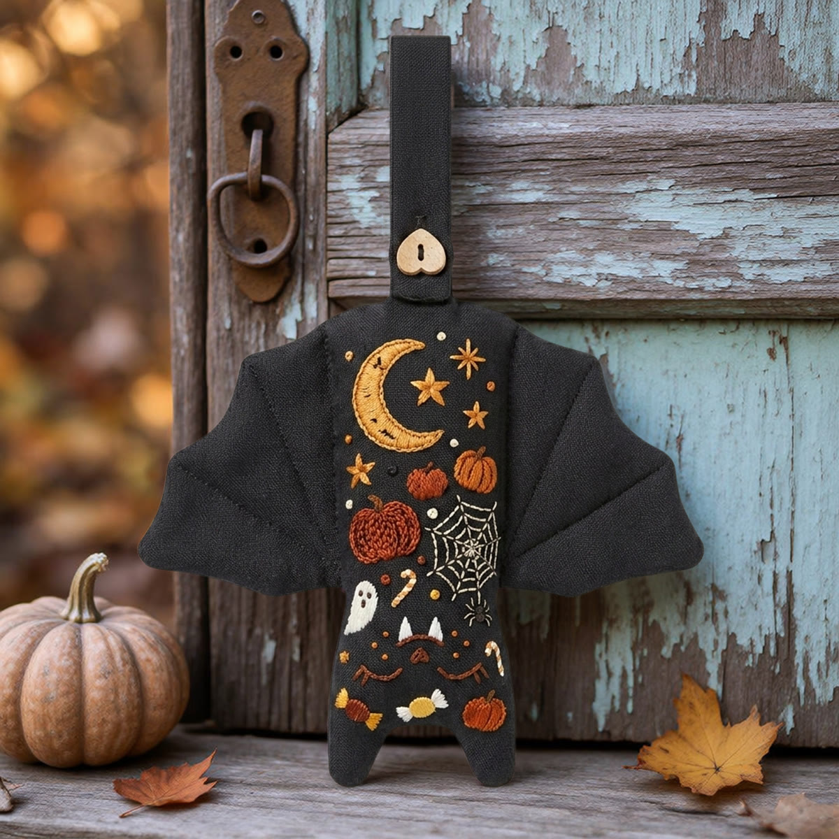 Rubbyoo Bat Embroidery Kit - Halloween Sampler | Spooky Gift For Friend | Cozy Autumn Home Decor - image 4