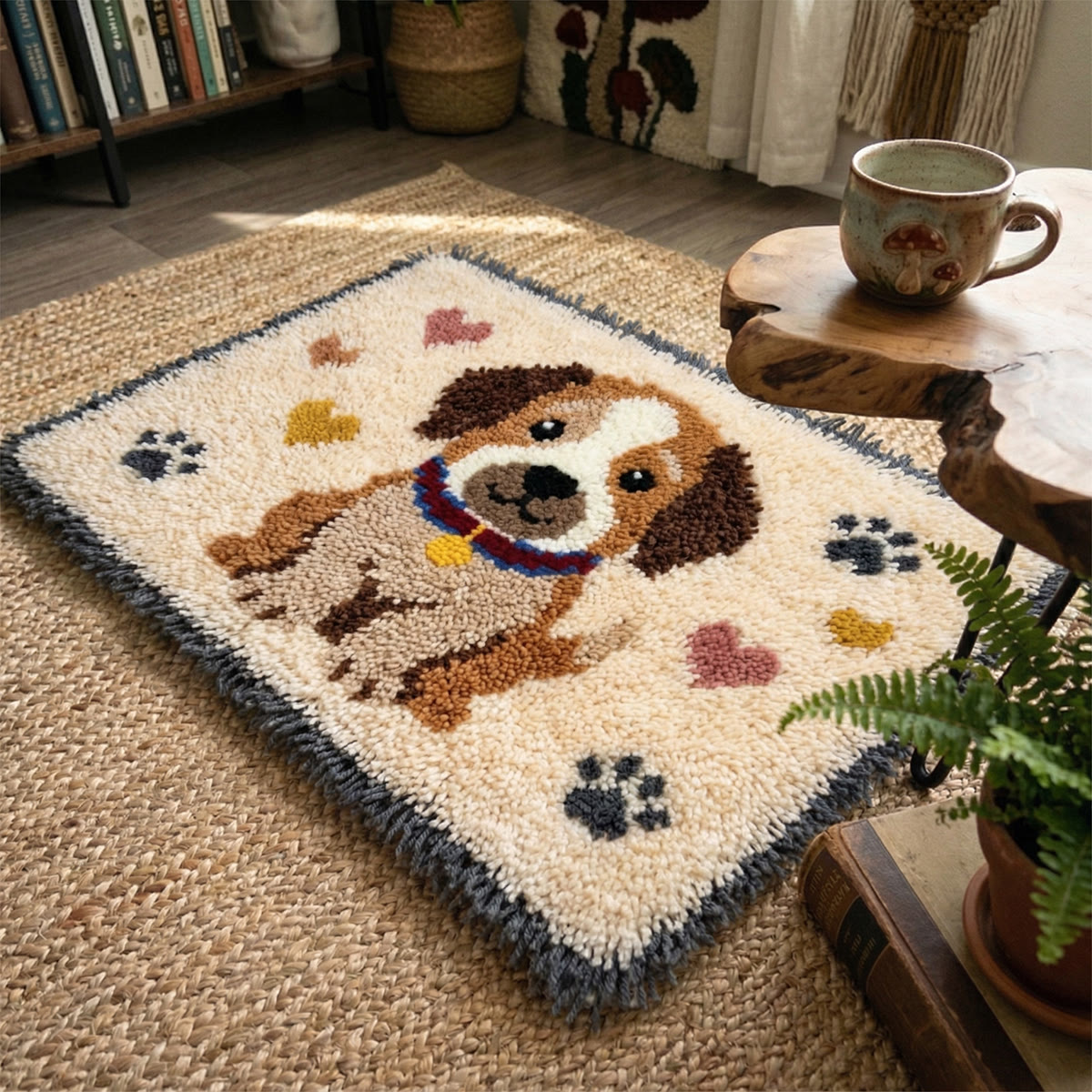 Rubbyoo Latch Hook Rug Kit - Cuddly Puppy | Adorable Home Decoration | Unique Yarn Craft - image 5