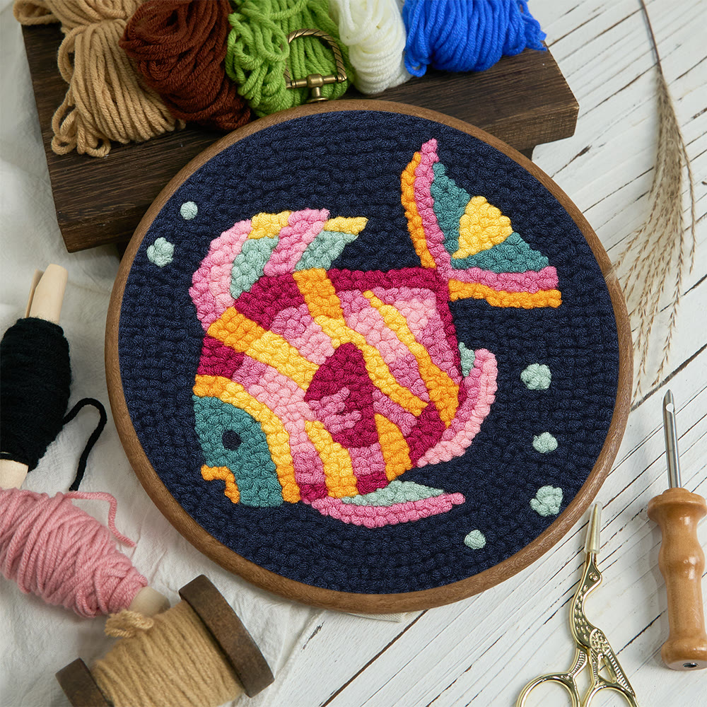 Multicolored Tropical Fish Punch Needle Kit – Straightforward Diy Craft | Bright Home Decor - image 12