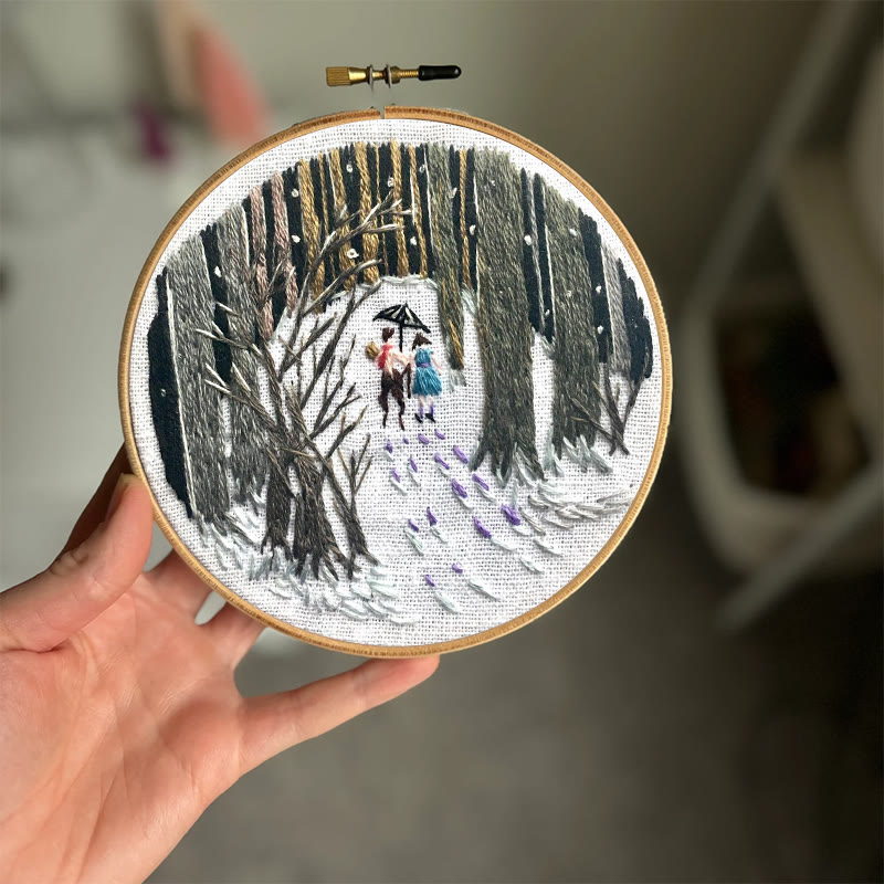 Rubbyoo Embroidery Kit - Snowy Path | Winter Landscape Craft | Perfect As Hanging Ornament  - image 6